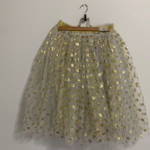 Gold polka dot tulle skirt
